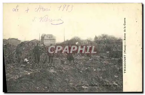 Cartes postales Militaria Triaucourt ruines de la Guerre