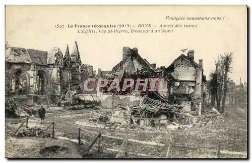 Cartes postales Militaria Roye Aspect des Ruines