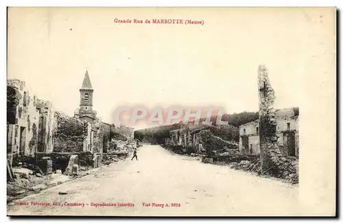 Cartes postales Militaria Grande Rue de Marbotte