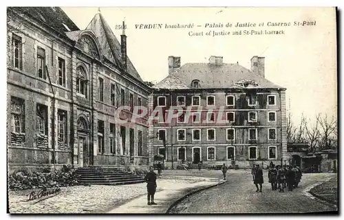 Ansichtskarte AK Militaria Verdun Bombarde Palais de Justice et Caserne St Paul