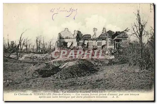 Cartes postales Militaria Vermelles Le chateau