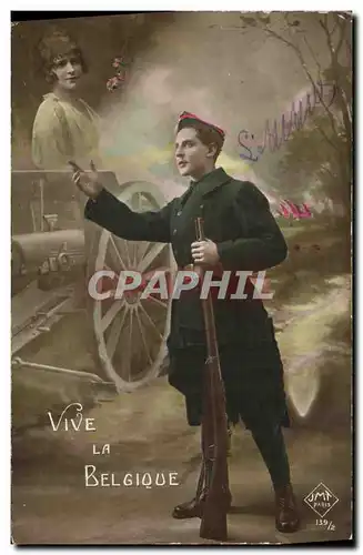 Cartes postales Militaria Vive La Belgique