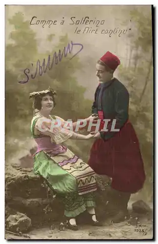 Cartes postales Militaria Comme a Solferino le Flirt Continue