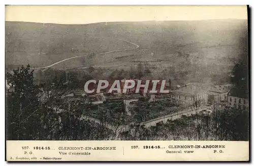 Cartes postales Militaria Clermont en Argonne Vue d ensemble