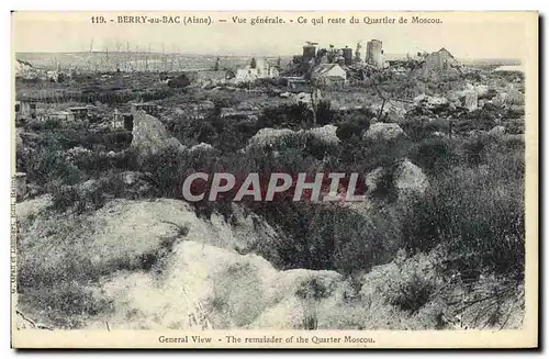 Cartes postales Militaria Berry au Bac Vue generale Ce qul reste du Quartier de Moscou