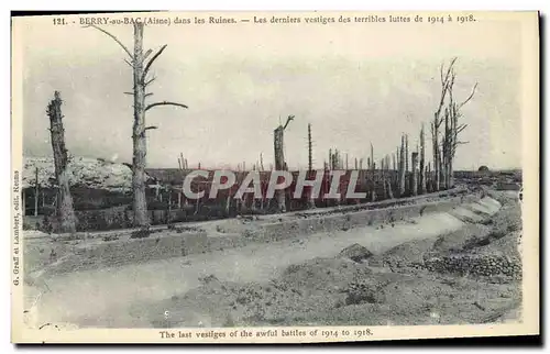 Ansichtskarte AK Militaria Berry au Bac dans les Ruines Les derniers vestiges des terribles luttes de 1914 a 1918