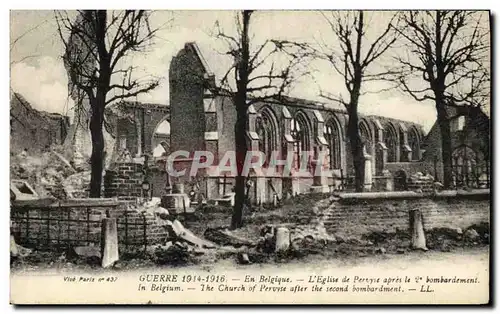 Cartes postales Militaria En Belgique Eglise de Pervyse