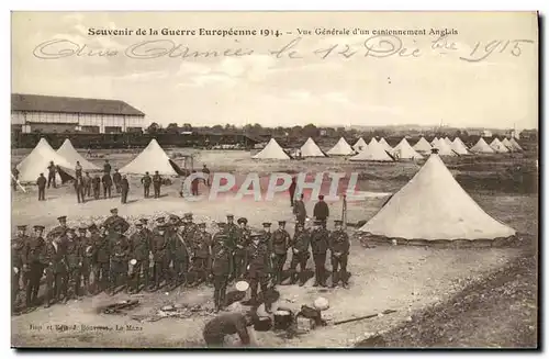 Cartes postales Militaria Souvenir de la Guerre Europeenne Vue Generale d un cantonnement Anglais