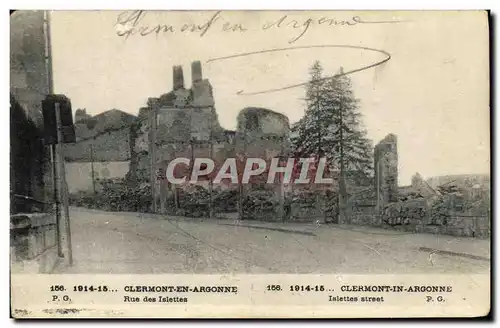 Cartes postales Militaria Clermont en Argonne Rue des Iselettes