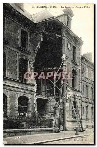 Cartes postales Militaria Amiens Le Lycee de Jeunes Files