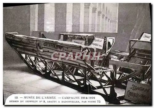 Cartes postales Militaria Musee de L Armee Campagne 1914 1916 Debris du zeppelin numero 8 abattu a Badonviller