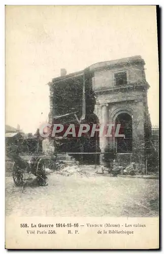 Ansichtskarte AK Militaria La Guerre Verdun les ruines de la Bibliotheque