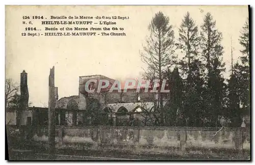 Cartes postales Militaria Heiltz le Mauruput L eglise