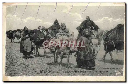 Cartes postales Militaria Salonique Exode des refigues devant l envahisseur Ane