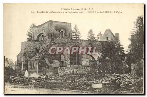 Cartes postales Heiltz le Maurupt L Eglise Militaria