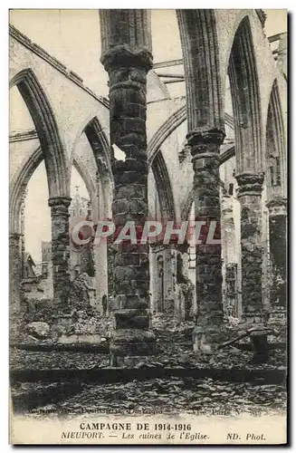 Cartes postales Campagne De Nieuport Les Ruines de L Eglise