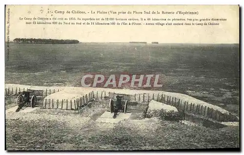 Cartes postales Camp de Chalons La Plaine prise du Phare Sud de la batterie d experience Militaria