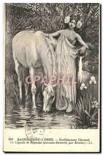 Cartes postales Bagnoles De L Orne Etablissement Thermal La legende de Bagnoles Dutriac Cheval
