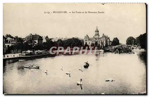 Cartes postales Mulhouse La Poste et le Nouveau Bassin Peniche