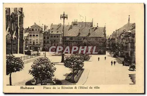 Ansichtskarte AK Mulhouse Place de la Reunion L Hotel de Ville