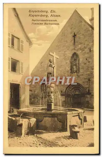 Cartes postales Kaysersberg Els Alsace Fontaine Barbarossa