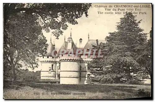 Cartes postales Chateau de Chaumont sur Loire Vue du Parc