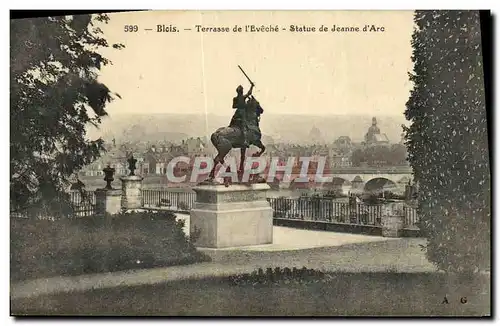 Ansichtskarte AK Blois Terrasse de L Eveche Statue de Jeanne d Arc