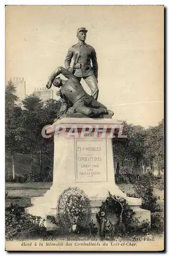 Cartes postales Blois Monument des mobiles Militaria