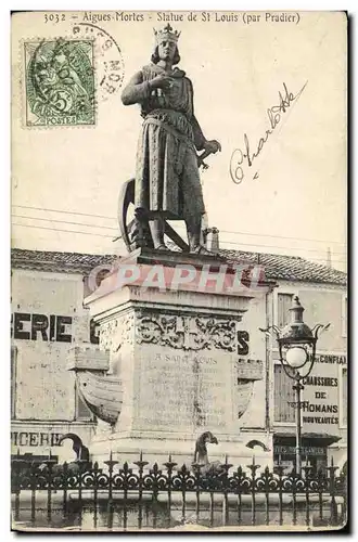 Ansichtskarte AK Aigues Mortes Statue de St Louis par Pradier