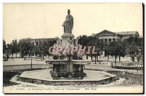 Cartes postales Nimes La Fontaine Pradier Place de L Esplanade