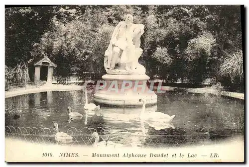 Ansichtskarte AK Nimes Monument Alphonse Daudet et le Lac