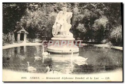 Cartes postales Nimes Monument Alphonse Daudet et le Lac