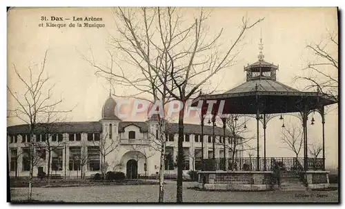 Cartes postales Dax Les Arenes et kiosque de la Musique