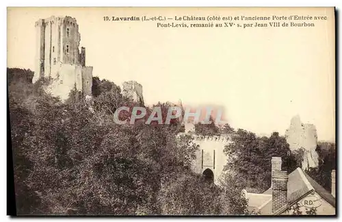 Cartes postales Lavardin Le Chateau et l ancienne Porte d Entree avec Point Levis