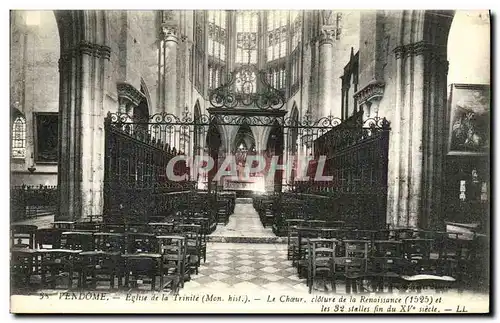 Cartes postales Vendome Eglise de la Trinite Le choeur cloture de la Renaissance