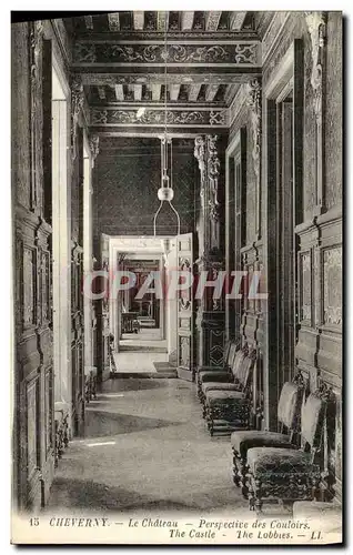 Cartes postales Cheverny Le Chateau Perspective des Couloirs