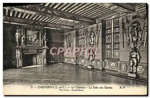 Cartes postales Cheverny Le Chateau La Salle des Gardes Armures