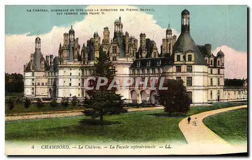 Cartes postales Chambord Le Chateau La Facade Septentrionale