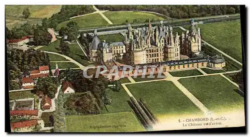 Cartes postales Chambord Le Chateau vu d avion