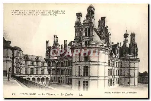 Cartes postales Chambord Le Chateau Le Donjon