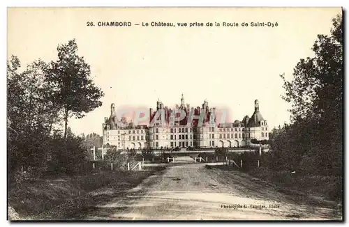 Cartes postales Chambord Le Chateau Vue Prise de la Route de Saint Dye