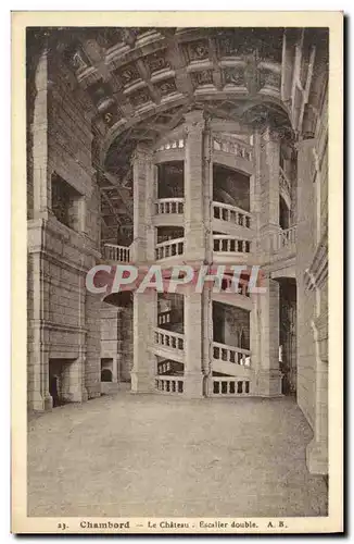 Cartes postales Chambord Le Chateau Escalier double