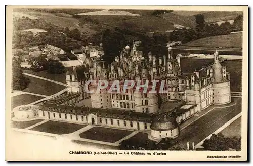 Cartes postales Chambord Le Chateau Vue d avion