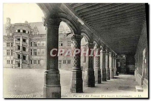 Cartes postales Blois Chateau Vue sur L Aile Francois 1er a travers les colonnades