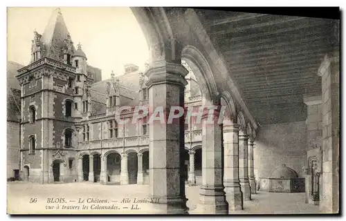 Cartes postales Blois Chateau Aile Louis XII Vue a Travers les Colonnades