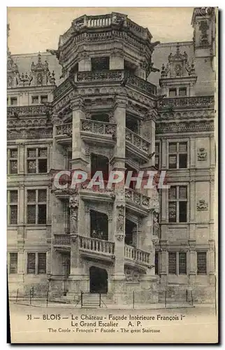 Ansichtskarte AK Blois Le Chateau Facade Interieure Francois 1er Le Grand Escalier