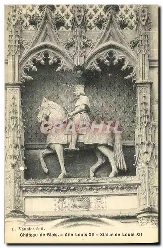 Cartes postales Blois Le Chateau Aile Louis XII Statue de Louis XII