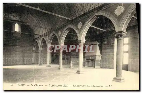 Cartes postales Blois Le Chateau L Aile Louis XII La Salle des Etats Generaux