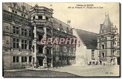 Cartes postales Blois Le Chateau L Aile de Francois 1er Facade sur loa Cour