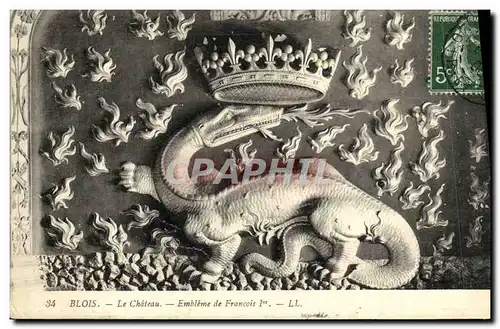 Ansichtskarte AK Chateau de Blois Embleme de Francois 1er Salamandre